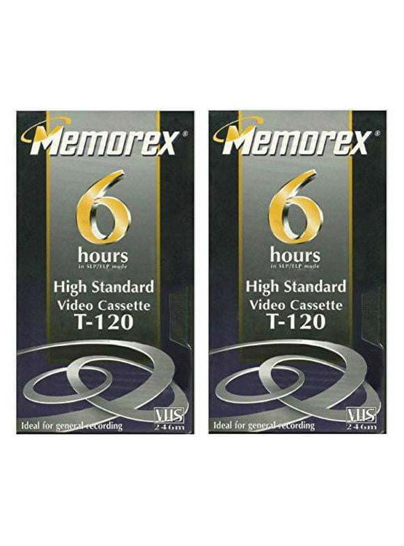 Memorex High Standard T-120 6-hour Video Cassette VHS 2-pack, 246 m -HS