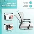 thumbnail image 3 of Furmax Office Chair Mid Back Swivel Lumbar Support Desk Chair, Computer Ergonomic Mesh Chair with Armrest (White), 3 of 7