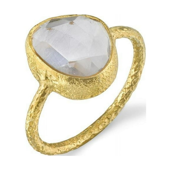 Raw Moonstone - 14k Gold Vermeil Ring