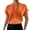 Orange, variant on Womens Summer Tops T Shirts Fashion Simple V Neck Solid Button Short Sleeve Summer Tops,Red,2XL