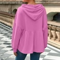 thumbnail image 4 of Womens Oversized Hoodies, Long Sleeve Pullover for Women Fall Fashion Loose Fit Solid Color Ruffle Hooded Sweatshirts, 4 of 6