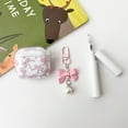 thumbnail image 4 of Cute Case Airpod 4 Case Cover 2025 for Girly Shell Pattern Bow Design Shockproof Airpod 4th Generation Headphone Cover, with Cleaning Kit & Bow Pearl Keychain, 4 of 7