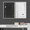thumbnail image 3 of IDEA4WALL Framed Canvas Print Wall Art Black and White Line Art Polygon Collage Abstract Shapes Modern Boho Relax/Calm Chic for Living Room, Bedroom, Office - 16"x24"x2 White, 3 of 5