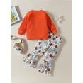 thumbnail image 3 of Lieserram Toddler Baby Girls Fall Clothes Outfit 6 12 18 24 Months 2T 3T 4T Long Sleeve Letter Print Pullover + Floral Flared Pants, 3 of 8