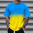 thumbnail image 2 of Men Summer Tops Mens Athletic Tops Men Shirts Long Sleeve Shirt Plain Stretchy Top Loose Fit Top Phrasing Shirt Casual Summer Striped Tee Stripe Shirts for Exercise Clothes Male All Print Blue S, 2 of 4