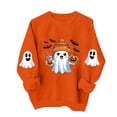 thumbnail image 5 of Women's Long Sleeve Sweatshirt Casual Crewneck Oversized Pullover Hoodies Fall Tops,4XL, 5 of 8