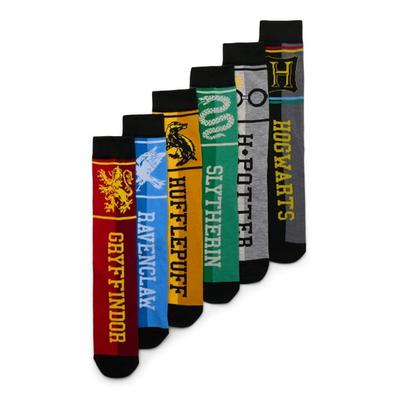 Harry Potter Men's Crew Socks, 6-Pack, Shoe Sizes 8-12