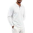 thumbnail image 6 of Guluxicc Men's Henley Shirts with Pocket Button Closure Collared Ribbed Long Sleeve Golf Tops for Business Casual Fall Winter, 6 of 8