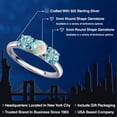 thumbnail image 2 of Gem Stone King 925 Sterling Silver Simulated White Opal and Blue Zircon Engagement Ring for Women | 2.20 Cttw | Round Cabochon 5MM | Gemstone October Birthstone | Size 8, 2 of 6