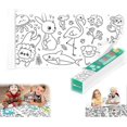 thumbnail image 1 of Children's Drawing Roll, Coloring Paper Roll For Kids, Sticky Color Filling Paper Roll Wall Coloring Stickers, 1 of 5
