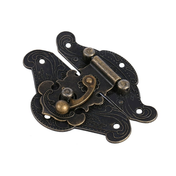 Cerrojo de bronce antiguo pestillos decorativos vintage retro para gabinete cierre de bloqueo con almohadilla de cerrojo pestillo decorativo almohadilla de cerrojo placa de ANGGREK Otros