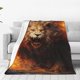 thumbnail image 1 of Balery Cool Fire Lion Manta de Felpa Suave y Acogedora – Cobija de Franela Aterciopelada para Cama, Lavable y Cálida para Sofá, Mascotas, Transpirable-80"x60", 1 of 7