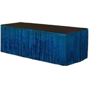 PMU Fringe Table Skirt (Blue) 9 ft x 29 inches Pkg/1