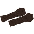 thumbnail image 2 of Fingerless Thumb Hole Long Gloves Mittens Winter Arm Warmer, 2 of 8