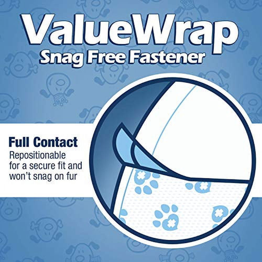 Male Wraps, Disposable Dog Diapers, 1-Tab Large, Lavender, 72 Count - Snag-Free Fastener, Leak Protection, Wetness Indicator