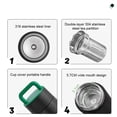 thumbnail image 3 of Yuarrent Vacío de acero inoxidable Color sólido Mango Reutilizable Hogar Oficina Aspira Botella de agua Frasco Vasos con tapa de Teteras Blanco 420ML, 3 of 6