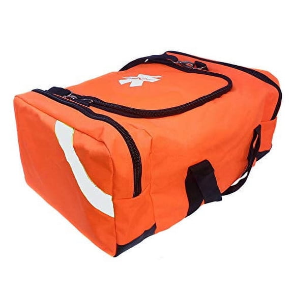ASA Techmed First Aid Trauma Bag, Large EMT First Responder Medical Organizer for Emergency & Medical Supplies, Orange, 1 Pack