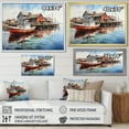 thumbnail image 4 of Designart "Port Portside Reflection Painting I" Nautical & Beach Floater Framed Wall Decor, 4 of 7