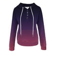 thumbnail image 6 of Scyoekwg Gradient Hoodies for Women Long Sleeve Hooded Sweatshirts Button Collar Drawstring Hoodies Casual Fall Fashion Pullover with Pocket (Red,L), 6 of 6