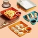 thumbnail image 4 of 4 platos para dumplings, de plástico con platillo para mojar, con compartimento para salsas, para fiestas, sushi, dumplings y aperitivos (4 colores), 4 of 6
