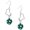 Green, variant on Silvertone 3-D Frosted Blue Resin Ornament with Crystals Open Heart French Earrings