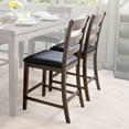 thumbnail image 2 of Chaises de salle à manger d'intérieur CorLiving New York à hauteur de comptoir avec pieds en bois massif, gris délavé (lot de 2), 2 of 9