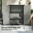 thumbnail image 5 of YYAo Outdoor Storage Shed, Garden Tool Shed,Outdoor Garden Shed with Asphalt Roof, 2 Shelves, Lockable Doors and Adjustable Feet, Gray, 5 of 11