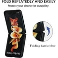 thumbnail image 6 of Designed for Samsung Galaxy Z Flip 4 Case, Leather Soft Luxury Slim Diamond-Shaped Flip Case for Women Men Shockproof Bumper Protective Cover, Black, 6 of 13