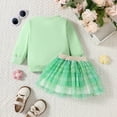 thumbnail image 3 of WOYY Infant Girls St. Patrick's Day Outfits Letter Embroidery Sweatshirt Tutu Skirt Set Children's Clothes Sets, Sizes 0-4T, 3 of 6