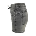 thumbnail image 5 of Stephy Women's High Waist Elastic Waist Tied Jeans Hot Pants Denim Shorts Casual Fashion Shorts Hot Pants Jean Shorts for Women, Gray, S, 5 of 6