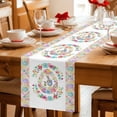 thumbnail image 5 of Table Runner - 72 Inch Long, Easter Kitchen Dining Table Runner Dresser Scarves, Colorful Checkered Spring Bunny Flower Eggs Striped Farmhouse Decor for Coffee Tables Wedding Party Banquet, 5 of 8