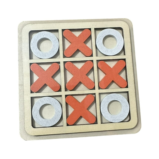 Tic TAC Toe Wooden Board Game Family Games Chess Board Game Portable Educational
