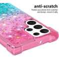 thumbnail image 4 of Liquid Case for Samsung Galaxy S21 Ultra, Glitter Bling Soft TPU Bumper Heavy Duty Shockproof Protective Cover Full Body Sparkle Flowing Case for Samsung Galaxy S21 Ultra Gradient Turquoise, 4 of 12