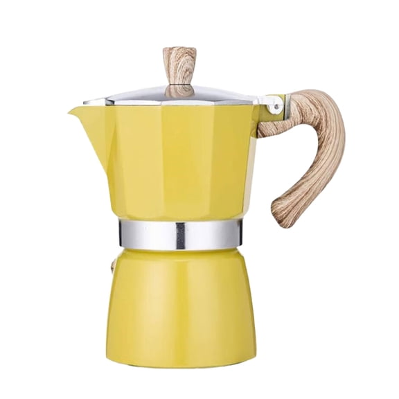 Wooden Handle Espresso Maker 3/6 Cup Portable Stovetop Coffee Maker Household Small Espresso Pots Coffee Tool Easy Use