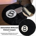 thumbnail image 4 of Simulation Billiards 8 Ball Rug Round Tufting Soft Chair Pad Anti-slip Bath Floor Mat Kids Bedroom Black Carpet Decor Rugs, Black Circle Rugs For Livi, 4 of 4