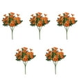 thumbnail image 1 of Flores artificiales 5 piezas Billuyoard crisantemo seda decoración naranja, 1 of 6