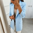 thumbnail image 5 of outfmvch blazer jackets for women casual single button lapel slim suit temperat blazers for office ladies womens tops blue, 5 of 9