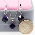 thumbnail image 6 of Uloveido Square Cube  Crystal Necklace Purple Dangle Earrings Set (Box Packing) Y418-Purple-Set, 6 of 7