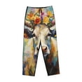 thumbnail image 4 of Balery Oil Painting Flower Cow print Women's Pajama Pants,Ultra Lightweight Pjs,Lounge Pant-Small, 4 of 9