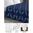 thumbnail image 6 of Navy Blue Twim Size Flat Sheet, Wrinkleproof & Fadeproof Cooling Flat Bed Sheet Only, Geometric Leaf Diamond Plaid Abstract Check Breathable Soft Bedding Top Sheets 66 x 96 Inches, 6 of 8
