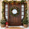 thumbnail image 4 of Welcome Sign for Front Door, Blue Merry Christmas Round Metal Wall Art Wreaths, Winter Snowflake Xmas Outdoor Indoor Wall Hanging Sign for Porch Decor Housewarming Gifts 7.9 Inch, 4 of 8