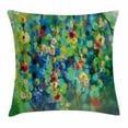 thumbnail image 1 of Watercolor Flower Home Decor Throw Pillow Cushion Cover, Vibrant Blooms Clusters down from Branch Spring Season Image, Decorative Square Accent Pillow Case, 18 X 18 Inches, Green Blue, by Ambesonne, 1 of 2