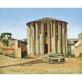 thumbnail image 2 of Christoffer Wilhelm Eckersberg 14x12 Gold Ornate Wood Frame and Double Matted Museum Art Print Titled - Vesta Temple in Rome (1814-1816), 2 of 4