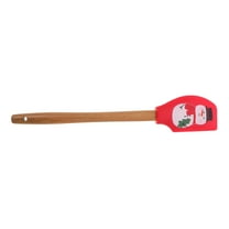 WHAMVOX Red Funny Silicone Spatula with Wooden Handle Snowman Pattern for Kitchen Use Baking and Decorating 10.5 Inch