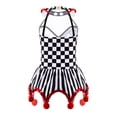 thumbnail image 2 of CHICTRY Costume de Danse Clown pour Filles Justaucorps Sans Manches Robe de Danse Ballet Tenue de Cirque Halloween Noir&Rouge 4, 2 of 4