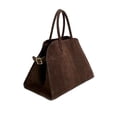 thumbnail image 2 of Bolso Tote de ante sintético para mujer | Bolso de mano de gran capacidad 15x10x9 pulgadas de moda con asa superior café | Material ligero y duradero para la bandada | Trabajo de viaje Bolsa, 2 of 6