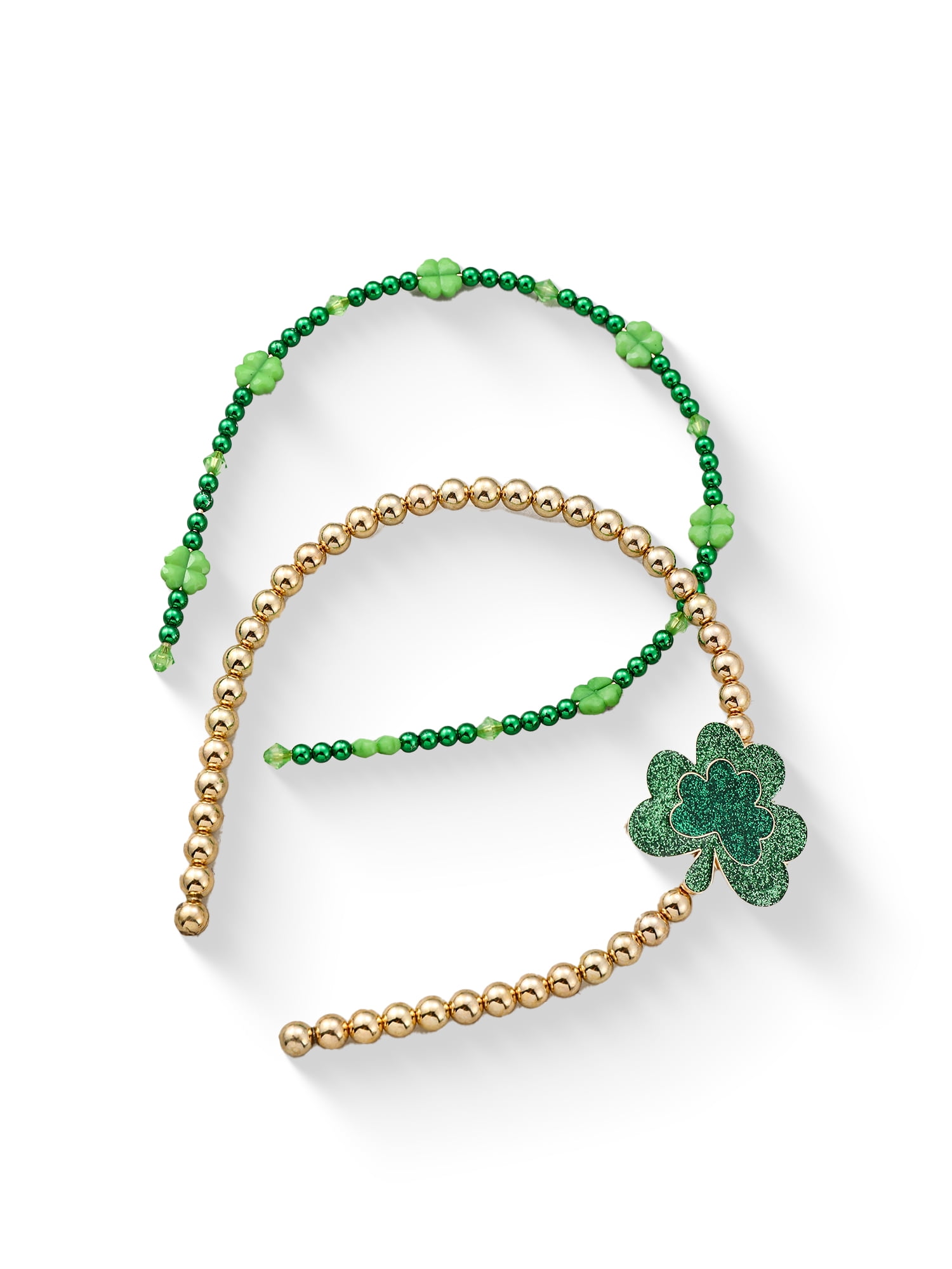 Way to Celebrate St. Patrick's Day Motif Bead Headbands, 2 Pieces