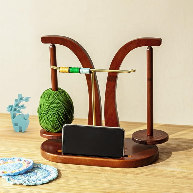 Soporte magnético Baffect de madera para hilo con soporte en forma de T y soporte para teléfono