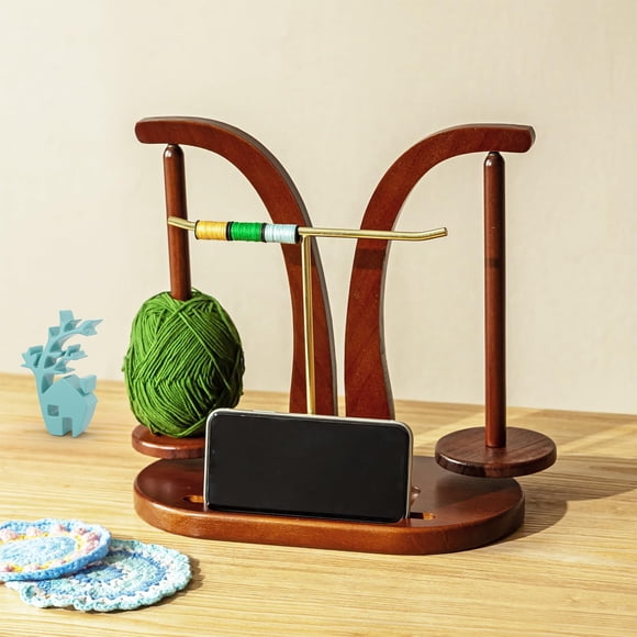 Soporte magnético Baffect de madera para hilo con soporte en forma de T y soporte para teléfono