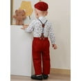 thumbnail image 6 of Baby Boy Clothes Suits 3-24 Months Floral Print Wedding Formal Outfits Suspender Pants Bowtie Hat, 6 of 15